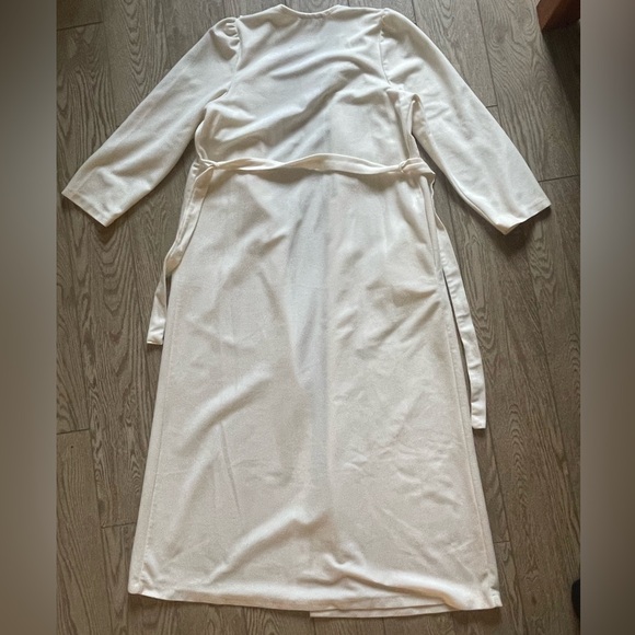 Authentic Vintage 70s Vandemere Floor length Robe - cream and baby blue - size S - Picture 9 of 11